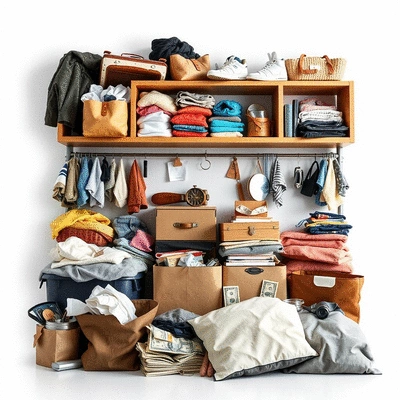 Image illustrating online selling transforming clutter into cash