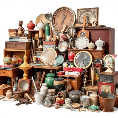 Collection of various items found at garage sales